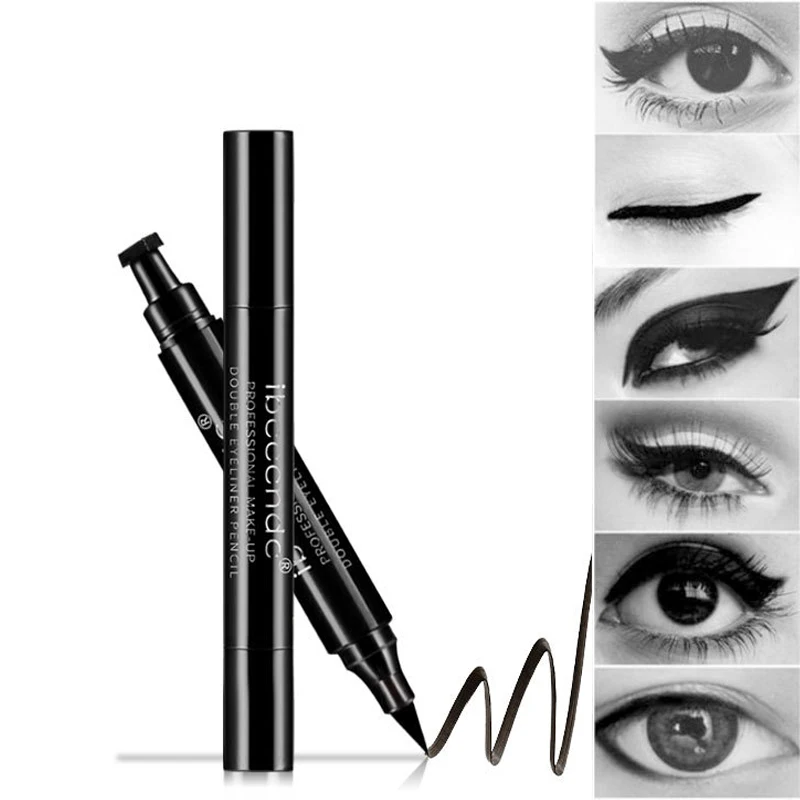 Liquid Eyeliner Stamp Pencil Black Seal Double Head Makeup Quick Dry Waterproof Wing Eye Liner Eye Beauty Eyeliners Pencil