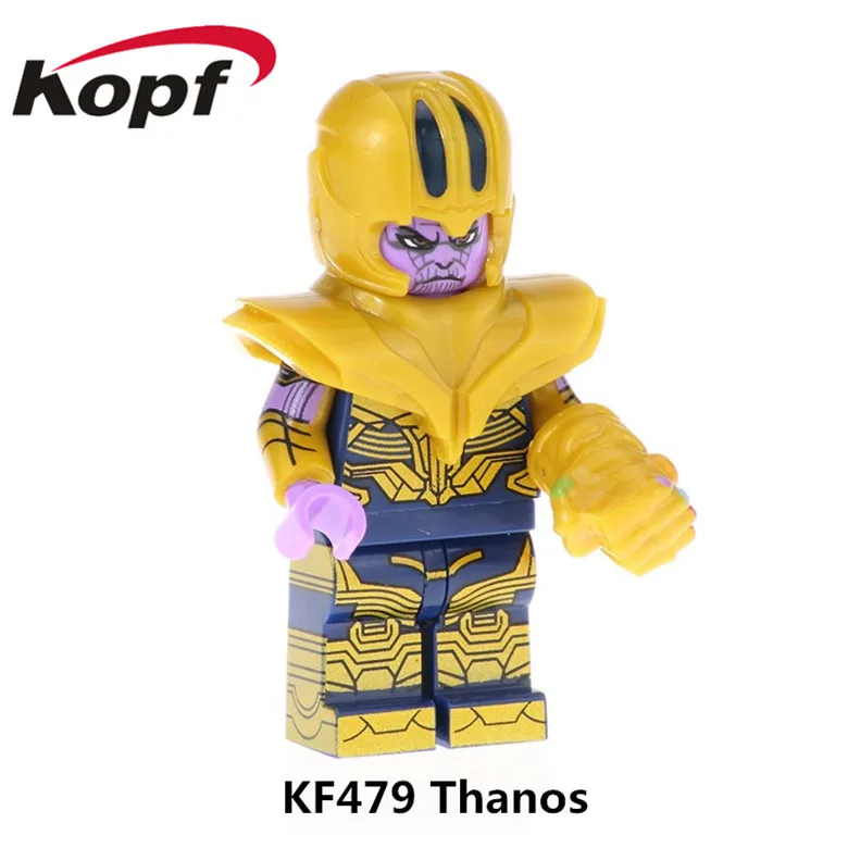 

20Pcs Building Blocks Super Heroes Avengers 3 Thanos Captain America Thor Spiderman Bricks For Children Gift Dolls Toys KF479