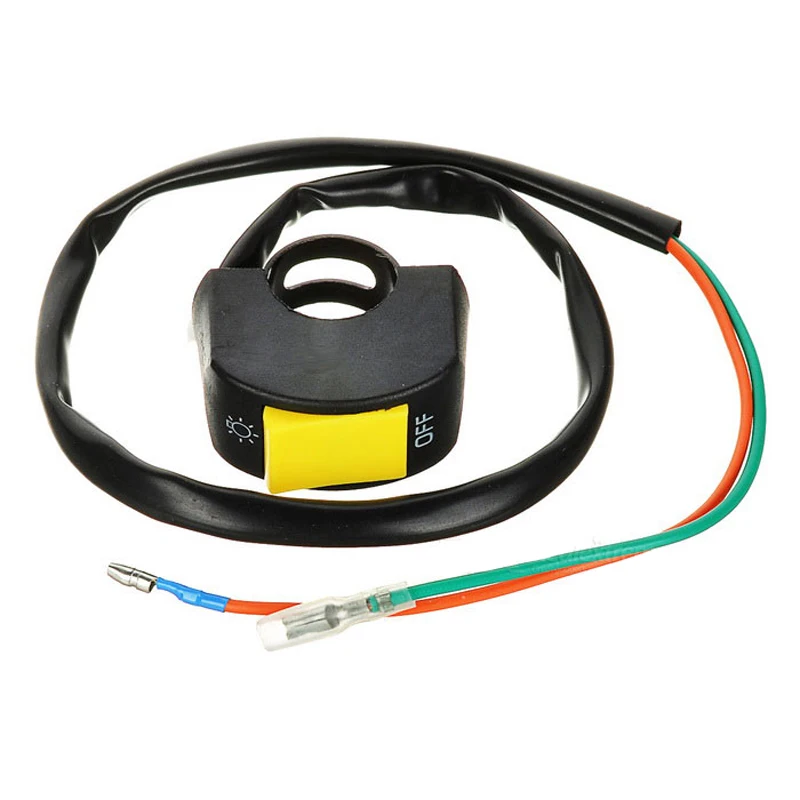 Motocicleta 7/8 pulgadas Universal manillar interruptor de montaje DC 12 V para moto luz antiniebla cabeza Sistema eléctrico amarillo