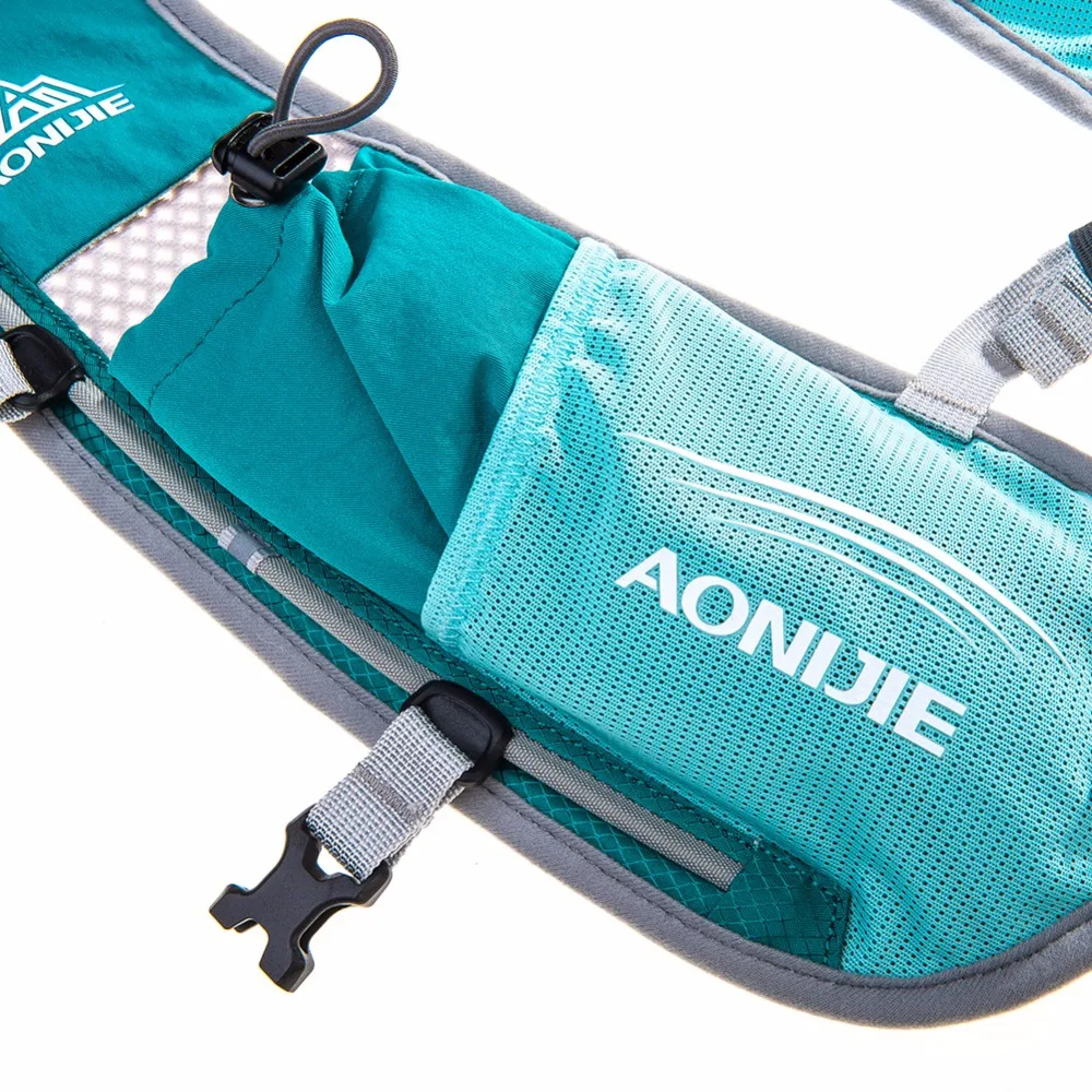 AONIJIE hombres mujeres corriendo mochila al aire libre de Deportes de pista de carreras de senderismo maratón Fitness hidratación chaleco paquete 1.5L bolsa 500 ml hervidor de agua - 6