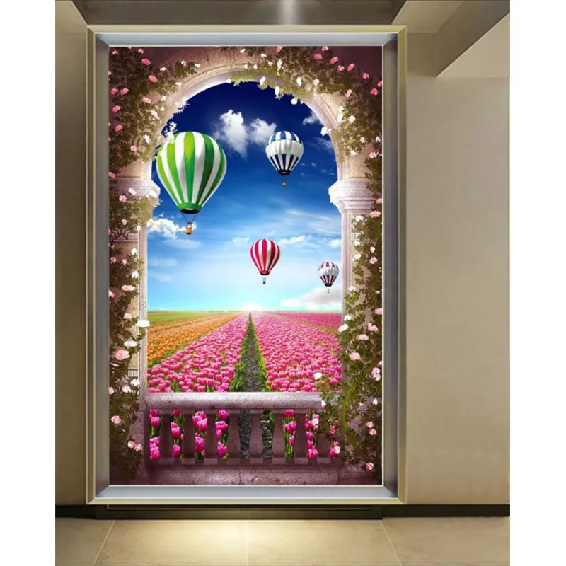 

Youran Full Rhinestone Embroidery DIY Diamond Painting Cross Stitch Landscape Lavender Balloon Romantic Wall Stickers Home Decor