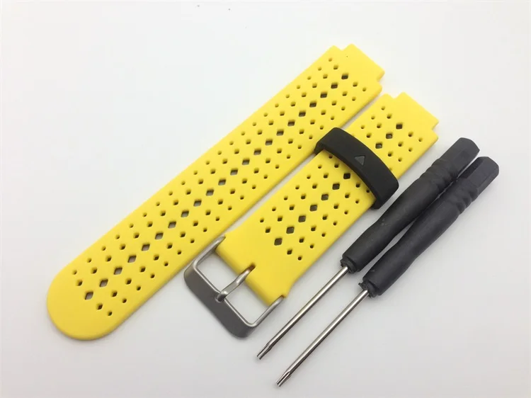 Сменный силиконовый ремешок для наручных часов Garmin Forerunner 235 630 230 gps часы напульсники браслет умные аксессуары - Цвет: Yellow and Black