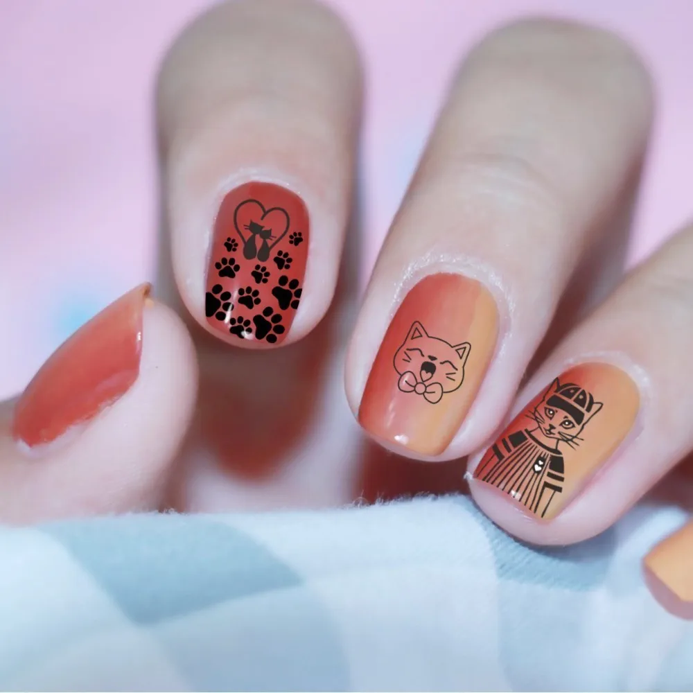BEAUTYBIGBANG 6*6 см квадратные штампованные пластины для ногтей серия кошачьих собак