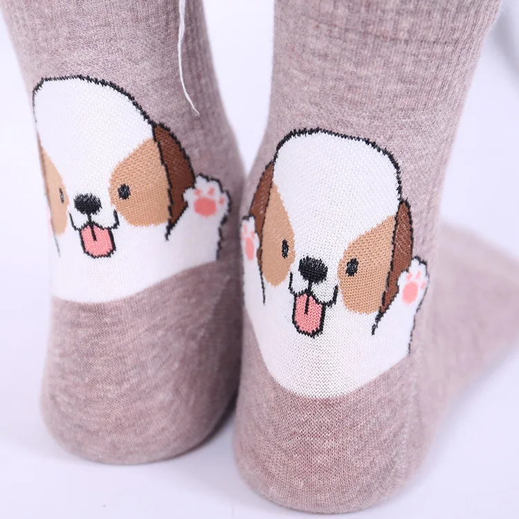 

Animals Cartoon soft Socks Women Puppy Footprints Cotton comfortable Socks Floor skatebord casual dog socks ankle socks
