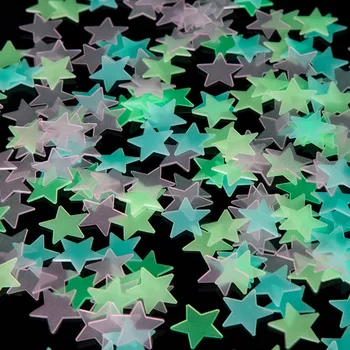 

100pcs/Bag DIY Rooms Colorful Star Fluorescent Sticker Toys for Children Room Decoration Glow In The Dark Stars Toys Stickers