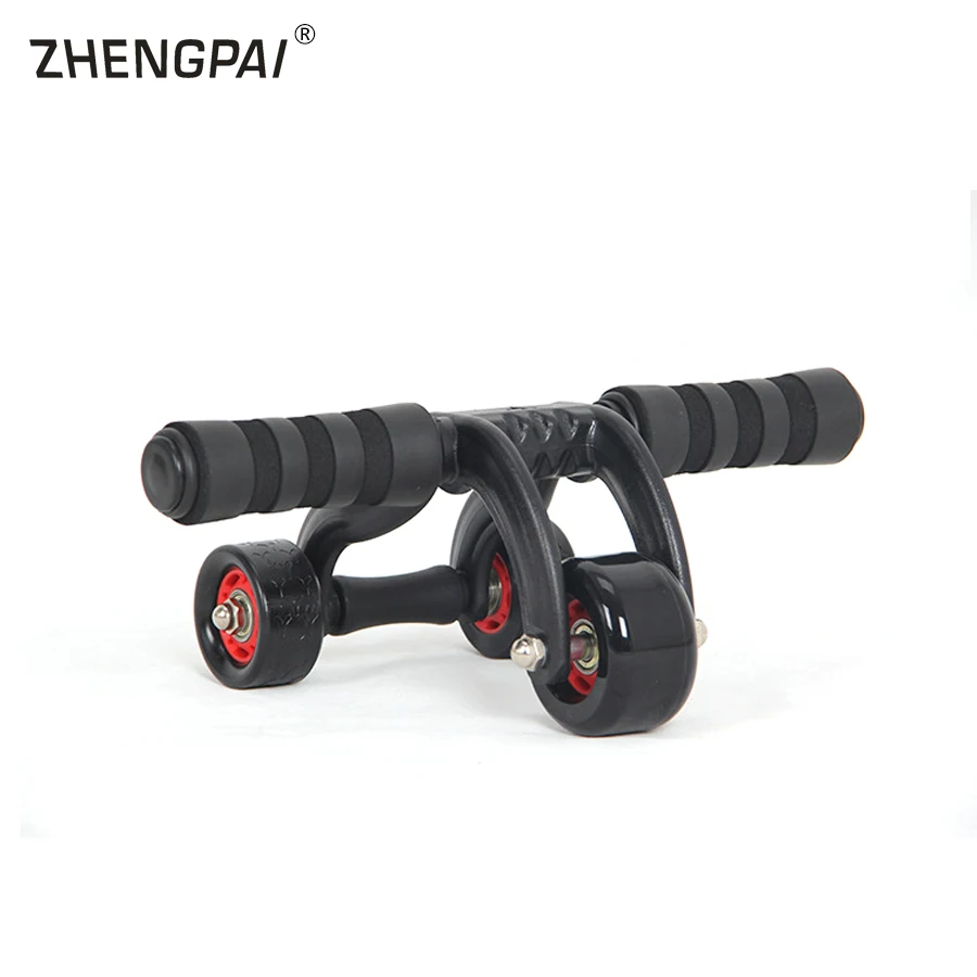 ZHENGPAI 3 Wheels AB Abdominal Roller With Brake Plate Abs Workout