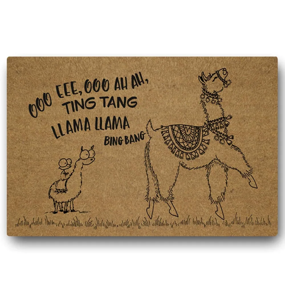 

Funny Doormat Entrance Door Mat Floor Mat Alpaca Standard Outdoor Welcome Mat | Indoor Decorative Bathroom and Office | Non-Slip