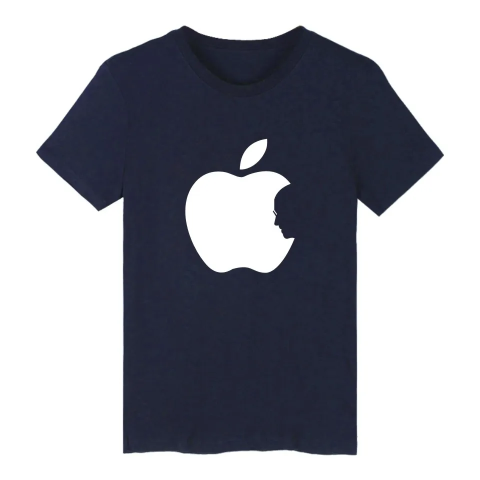 Лидер продаж, хлопковая Футболка Apple Steve Jobs, большие размеры, футболки с коротким рукавом, модная забавная футболка с яблоком XXS до 4XL