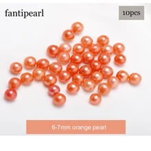 Fantipearl красивый цвет 6-7 мм Свободный жемчуг AAA качество оранжевый