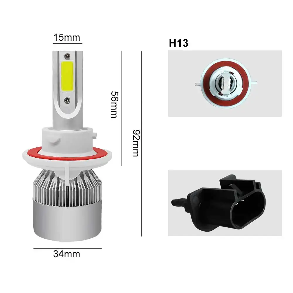 Roadsun автомобильный светильник s лампочки Светодиодный H7 H4 H11 H1 H3 H13 880 9004 9005 9006 9007 9003 HB1 HB2 HB3 HB4 H27 Авто головного средства ухода за кожей Шеи светильник s 12V светодиодный светильник