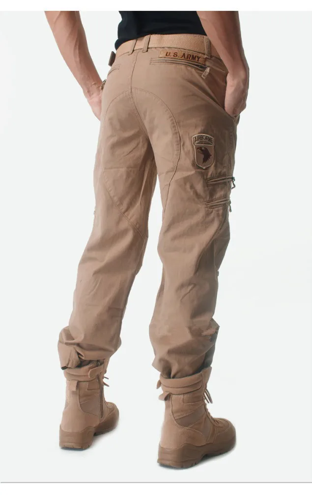 Классические мужские комбинезоны военные Стиль high end брюки-карго Тактические commado несколькими карманами на молнии свободные брюки для