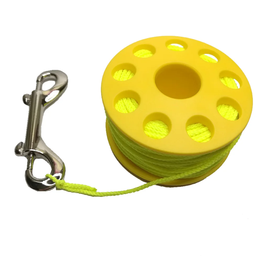 Ceny 30m nurkowanie z aparatem tlenowym wrak kołowrotek z mosiądzu podwójne zakończył się spinka jaskini szpuli wrak linii prowadzącej kołowrotek