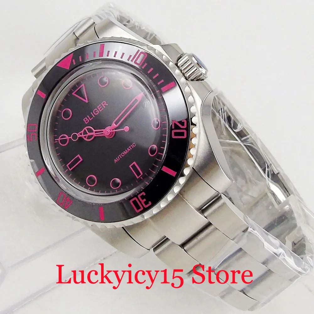 

BLIGER Automatic Men's Watch With Date Window 40mm Diameter BLIGER Logo/Nologo Dial Red Marks Self Winding Watch