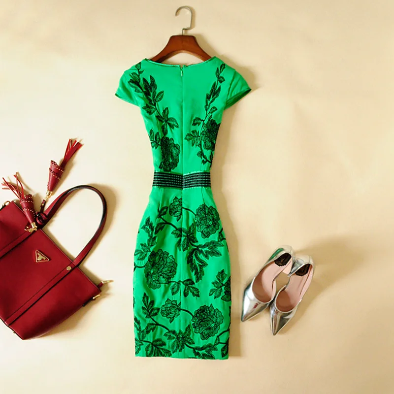Весна и лето женское роскошное платье с вышивкой женское Модное Элегантное офисное платье-карандаш женское Ретро винтажное кружевное платье