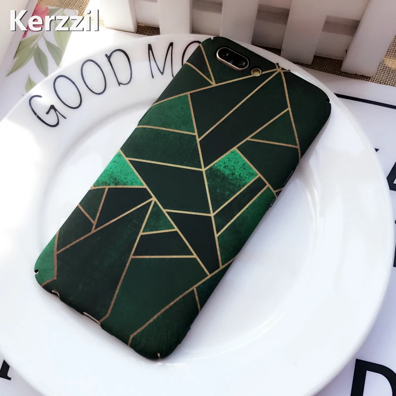

Kerzzil Green irregular Geometry Phone Case For iPhone 7 6 6S Plus PC Matte Slim Hard Cover Back For iPhone X 6 6S 8 Plus