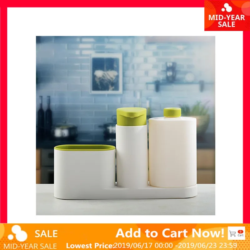

Multifunction Washing Sponge Storage Rack Detergent Hand Soap Dispenser Bottle Kitchen Bathroom Office Home Organizer