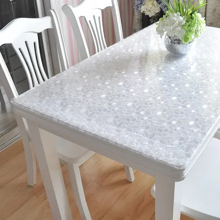 PVC Waterproof Anti-Hot Tablecloth Soft Glass Transparent Table Cover Plastic Table Mats Dining Table Kitchen Home Decor ZM193