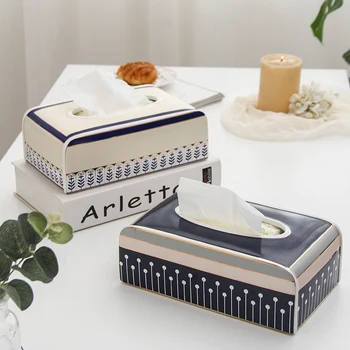 

Fashion Brief home ceramic decorative tissue box Fine art ceramic tissue box