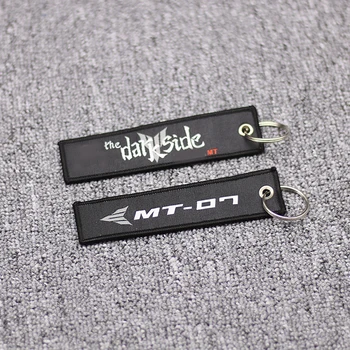 

NEW Motorcycle Embroidery Strap Key Ring Keyring For Yamaha MT07 MT 07 MT-07 Key Chain Keychain BLACK