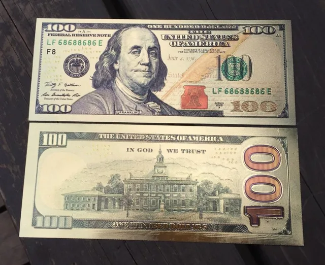 Usa 100 Dollar Gold Banknote Currency Bill Paper Money Coin Medal Usa 100 Dollar Gold Banknote Currency Bill Paper Money Coin Medal 24k United States Of America