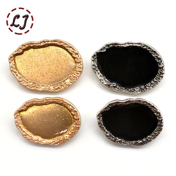 

High quality fashion sewing button 10pcs/lot paint oil gold metal decorative buttons for women overcoat garment accessories DIY