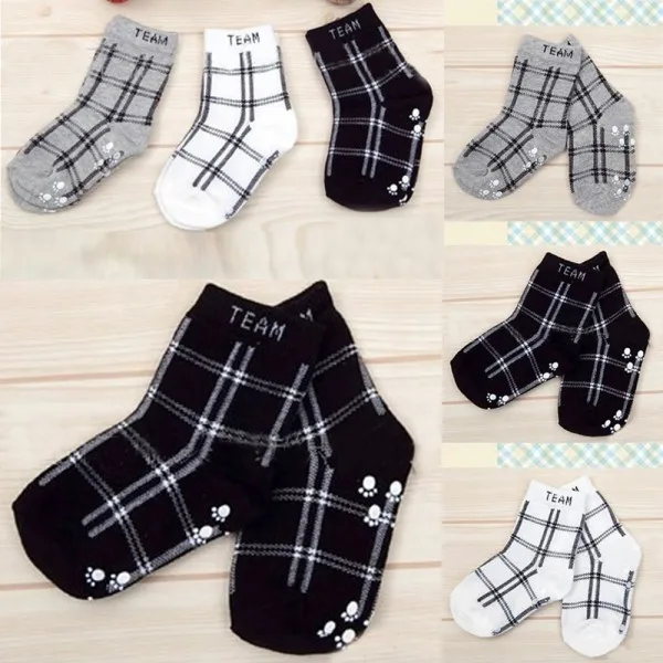 Теплые мягкие детские носки в клетку для новорожденных; хлопковые короткие носки для мальчиков и девочек
