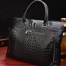 Роскошный мужской портфель из натуральной коровьей кожи в деловом стиле, мужской портфель на ремне, мужская сумка-мессенджер, крокодилья кожа, сумка для компьютера