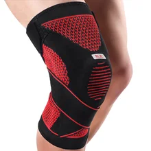 Kuangmi Compression Knee Sleeve Support Sports Silicone Knee Pads Basketball Adjustable Bandage Spring Brace Patella Protector
