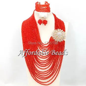

Free Shipping African Beaded Jewelry Fashion Costume African Jewelry Sets Wholesale ABW086