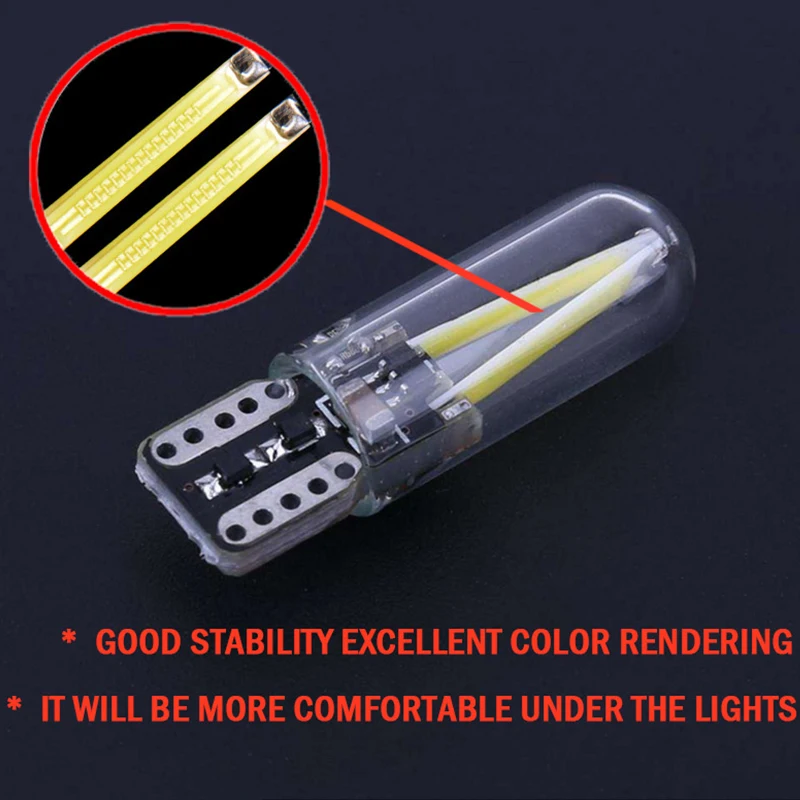 Светодиодная лампа W5W T10 led drl для салона автомобиля SMD 194 168 COB стеклянная