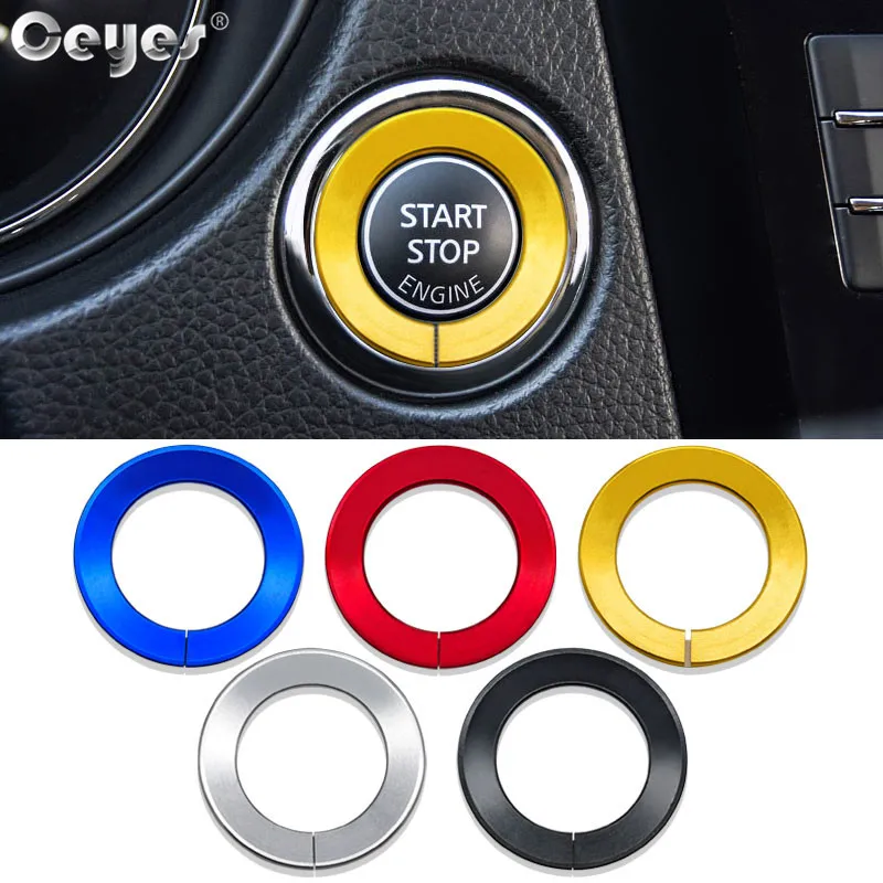 

Ceyes Switch One Button Decoration Ring Covers Accessories Car Styling Case For Nissan Qashqai Juke 15 Engine Start Stop Sticker