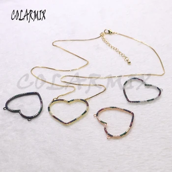 

5 strands heart charm necklace Love heart pendants necklace crystal accessories jewels for women charm pendants gift 5505