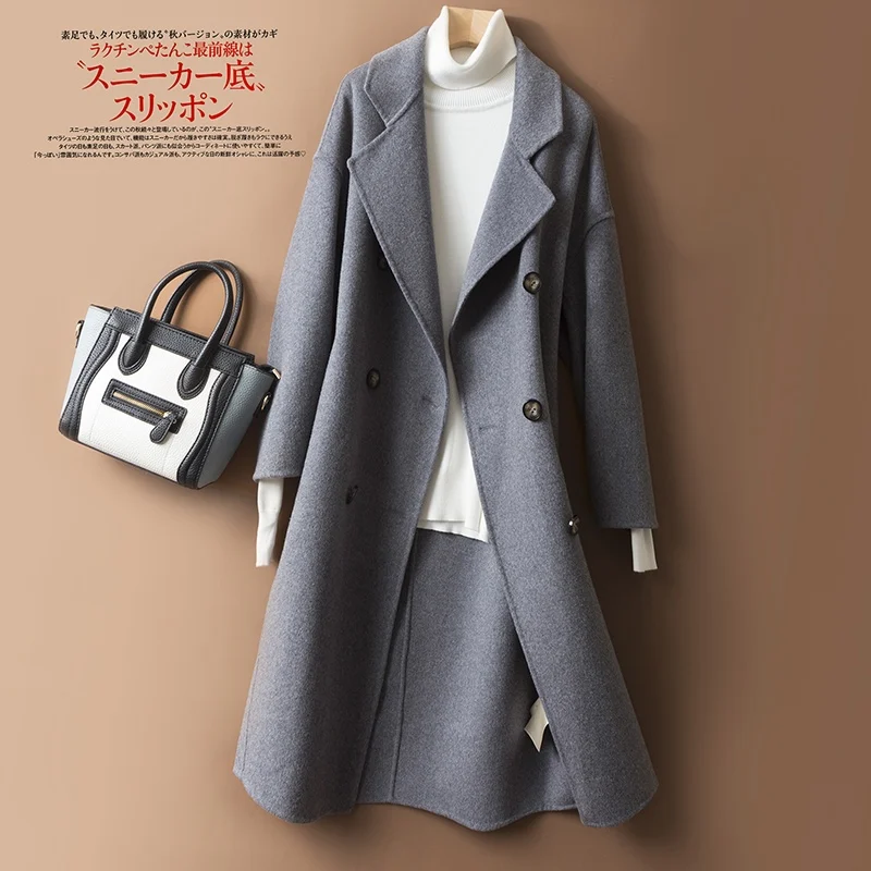 

Elegant wool woolen coat jacket 2018 JECH winter new women's fashion unique special button simple loose cashmere wool coat coat