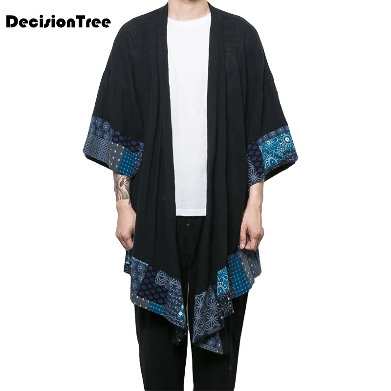 2017 autumn retro chinese wind men's section wind and wind japanese crane embroidery small kimono cardigan