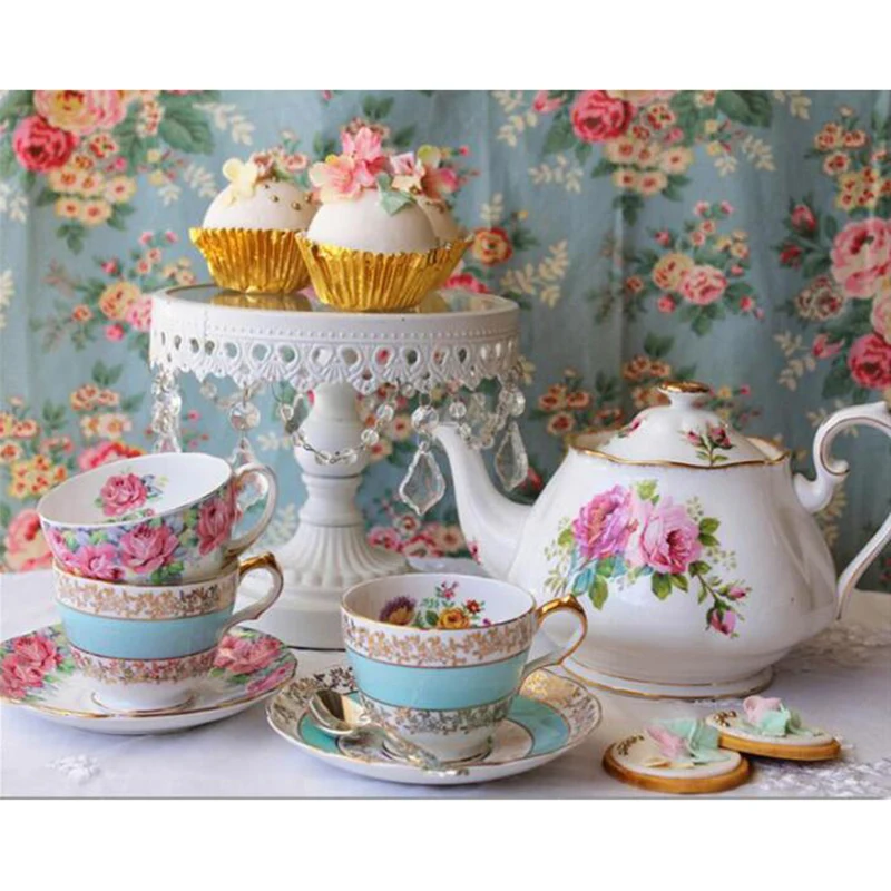 

Full round diamond rhinestone,5d diamond painting tea cup teapot Still Life mosaic diamond picture,embroidery ll522