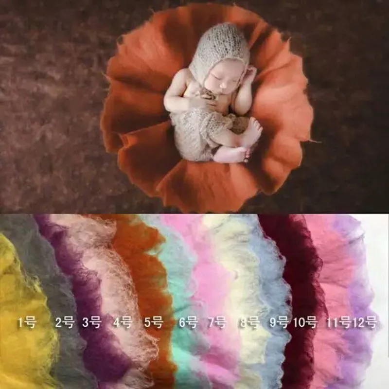 

Round Photo Prop Blankets Rug Props Felted Wool Layer Photo Props Newborn Nest Photography Prop Baby Blanket Basket Stuffer X