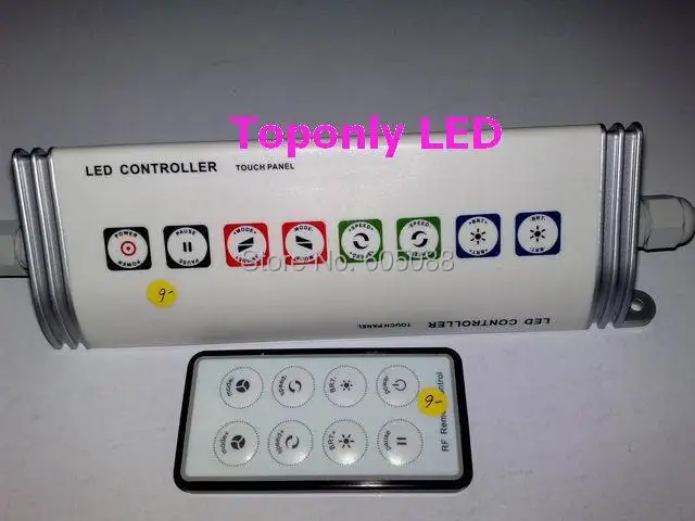 

Triangle IP65 waterproof rgb led controller with touch interface & 8-key RF remote control DC12/24v 216w/432w for normal rgb led