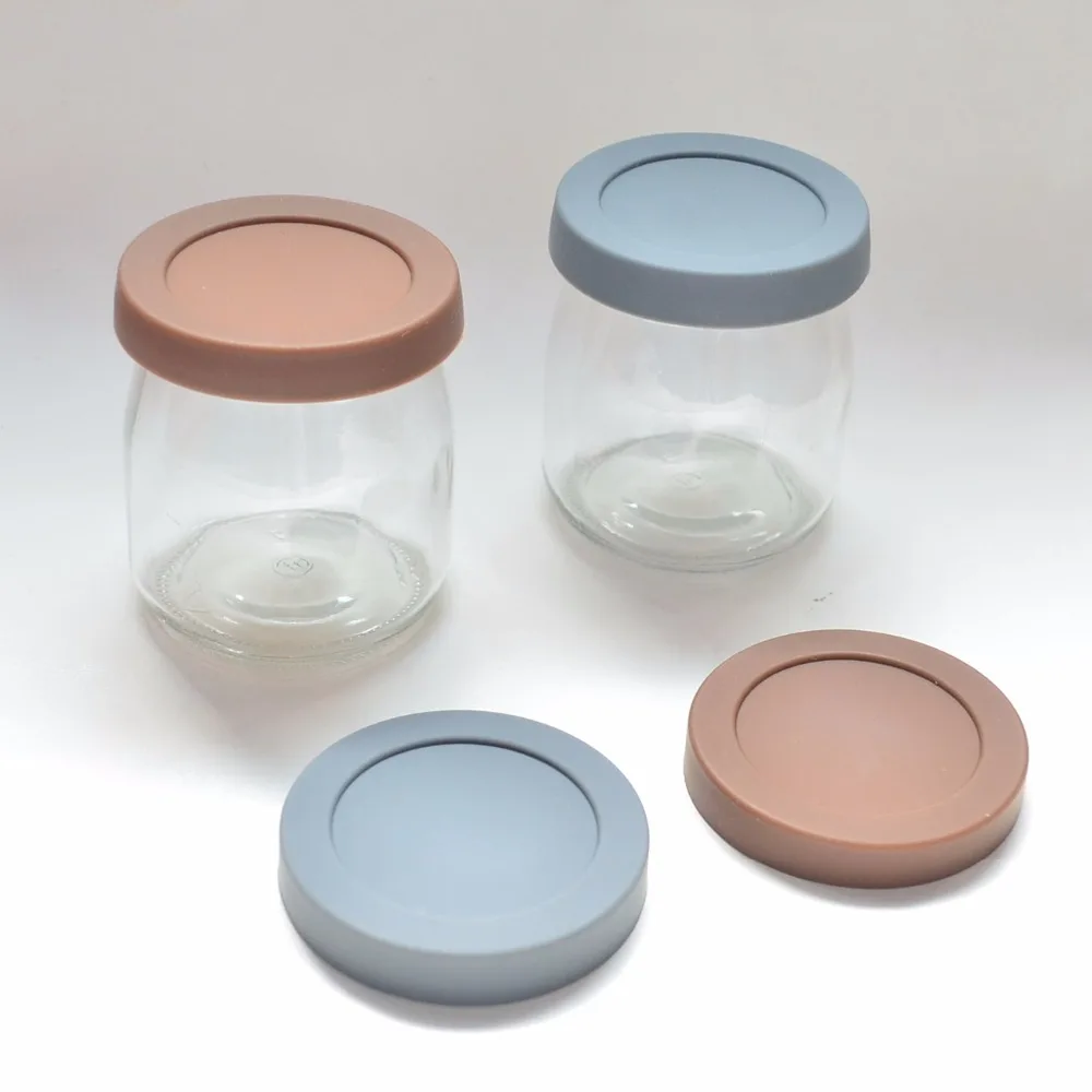 

4pcs/lot silicone lids for 200ML Pudding glass bottle ,yoghurt bottles Sealing cap Mini Bottle Jelly Milk Container lids plumyl
