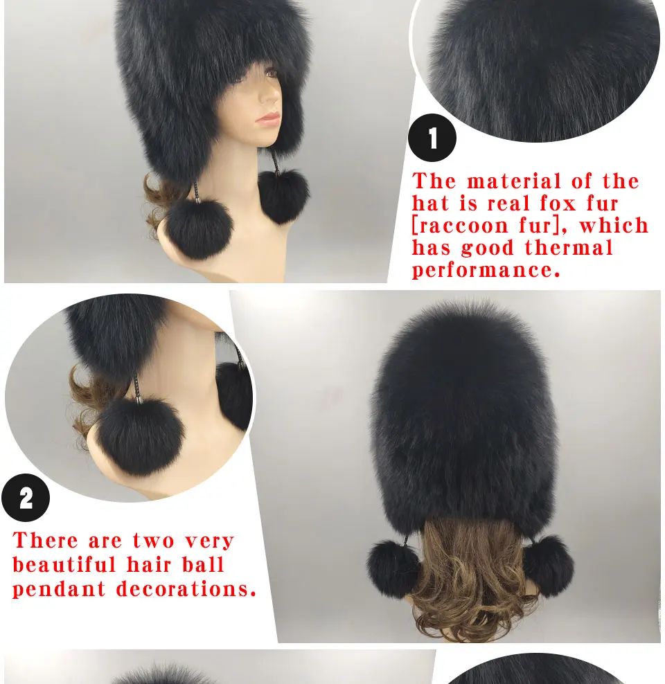Горячая Распродажа из натуральной черно-бурой лисицы меховая шапка женская зимняя вязаная шапочка Женская шапка из лисьего меха бомберка