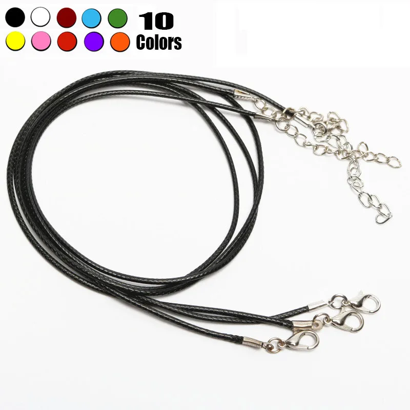6pcs/lot Wax rope Choker Necklace Black Leather Rope Chain DIY Necklace Jewelry Chain Necklace fashion Jewelry Accessories