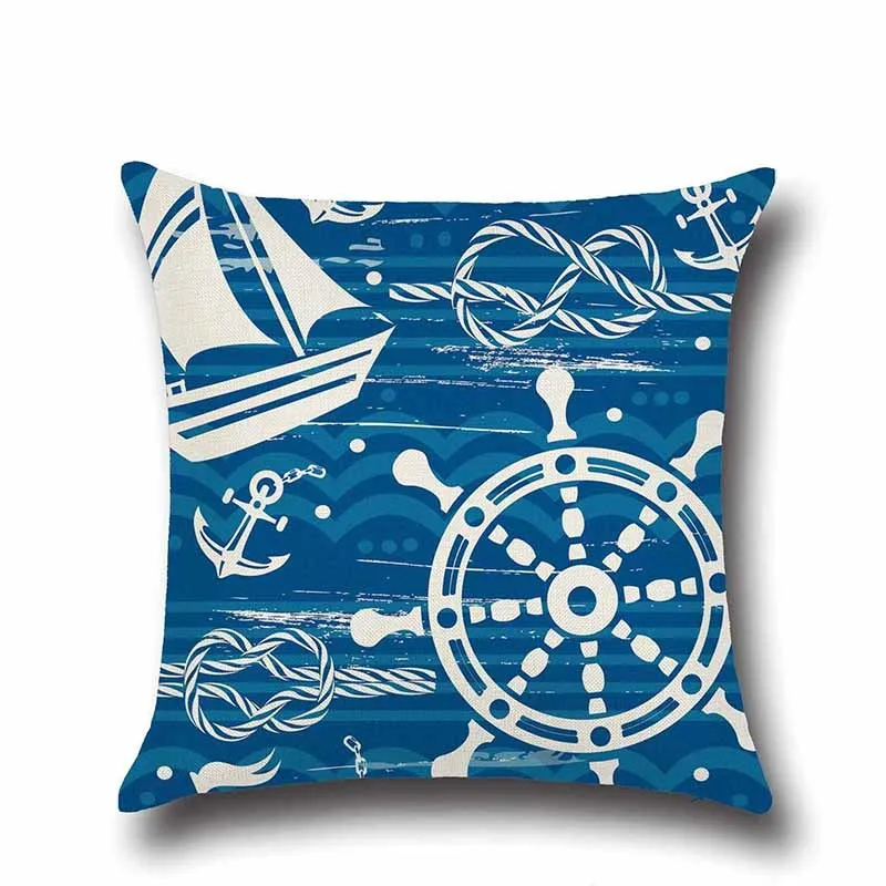 Наволочка для подушки из хлопка и льна с изображением морской черепахи и русалки, декоративная наволочка для дивана, 40018