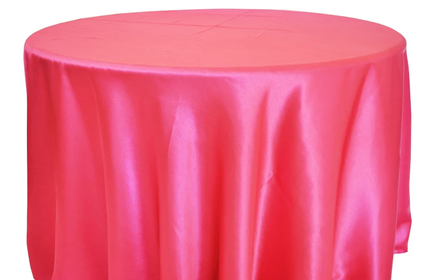 Free Shipping 10pcs Cheap Hot Pink 70''/90''/108''/120''/132'' Round Satin Table Cloth Banquet