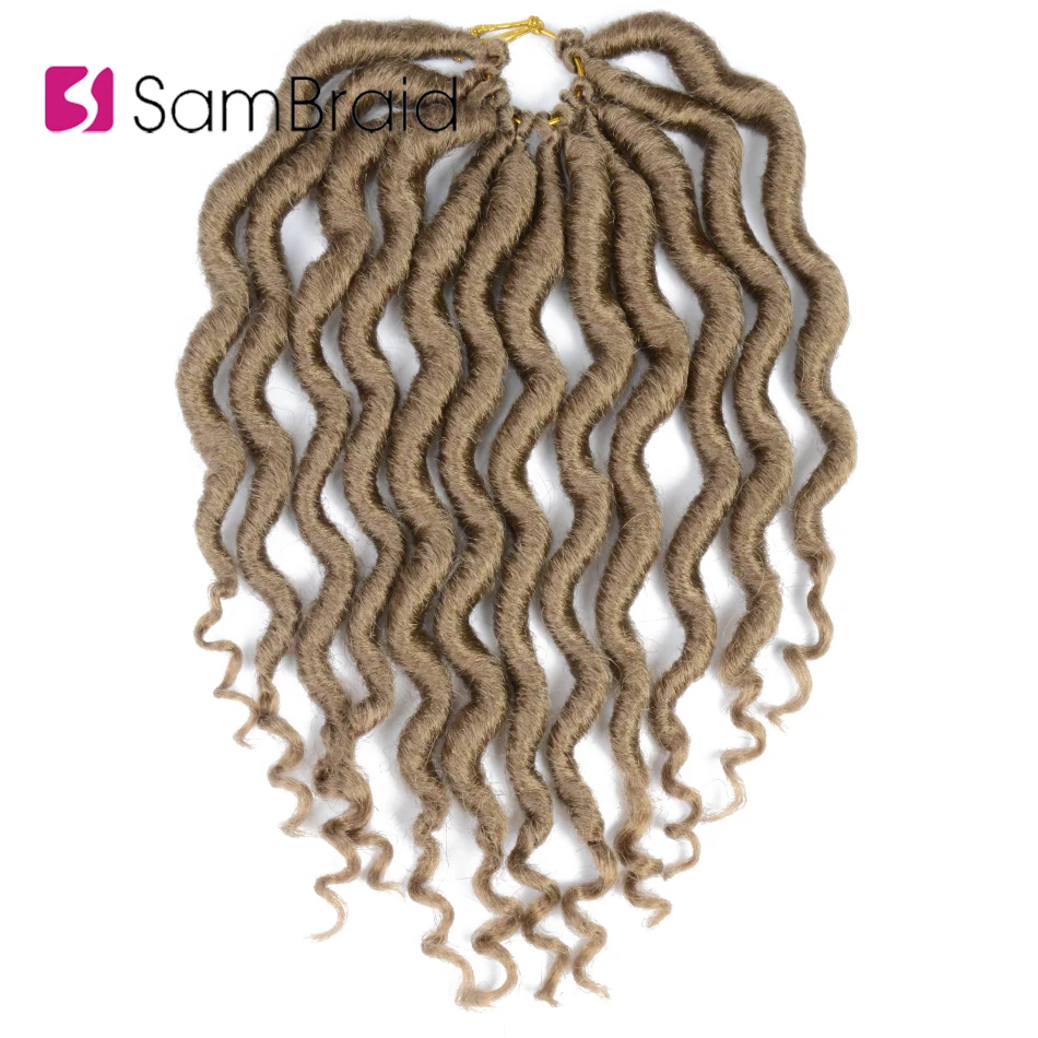 SAMBRAID Faux locs вьющиеся плетеные пряди Моноволокно 12 дюймов волос замки богиня синтетических плетение волос для Для женщин