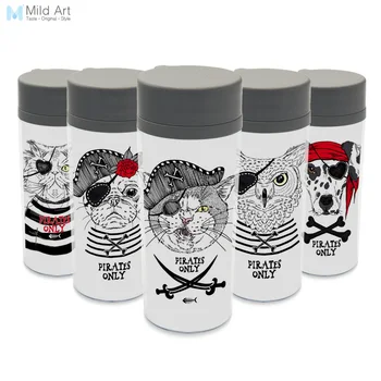 

BPA Free Personalized Plastic Insulated Modern Vintage Retro Hipster Pirate Anmials Cat Dog Owl 300ml Kids Water Bottle Gifts
