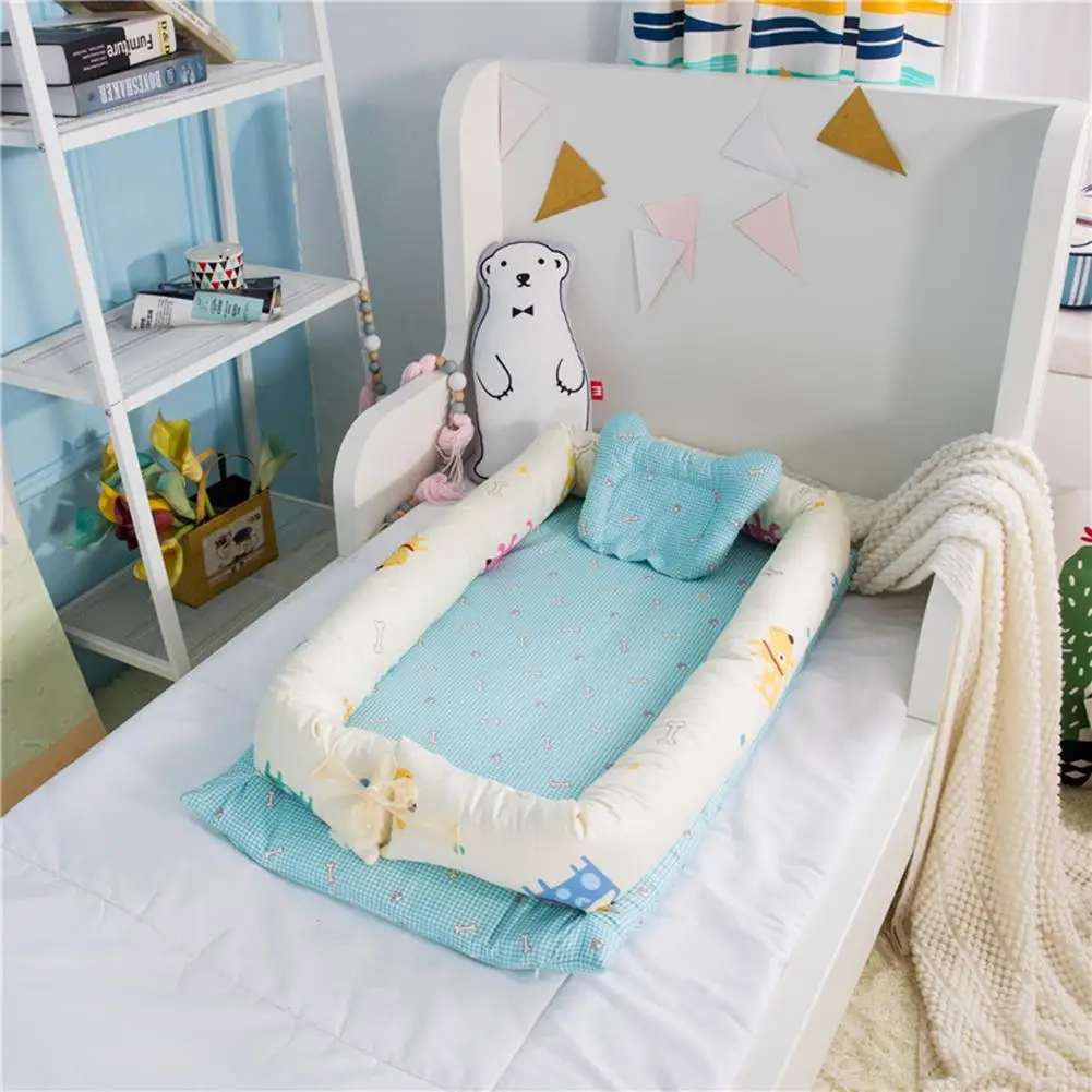 Newborns Removable Washable Print Baby Bed Detachable Baby Isolation Bed Newborn Bionic Bed Crib Bed Ruffle (Vacuum Delivery)