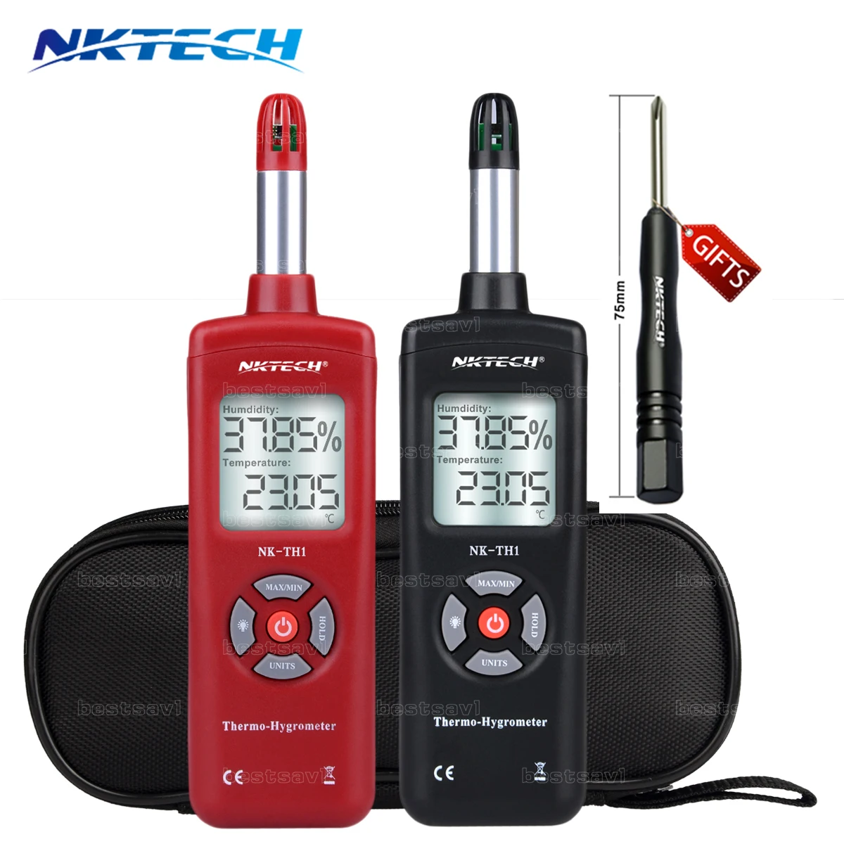 NKTECH Digital Temperature Humidity Meter NK TH1 Dew Point Wet Bulb Psychrometer Air Thermo