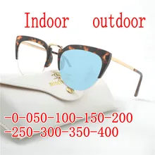 Круглый цвет Защита от солнца фотохромные готовые оправа для очков от близорукости для мужчин женщин с цвет линзы очки близорукость очки FML