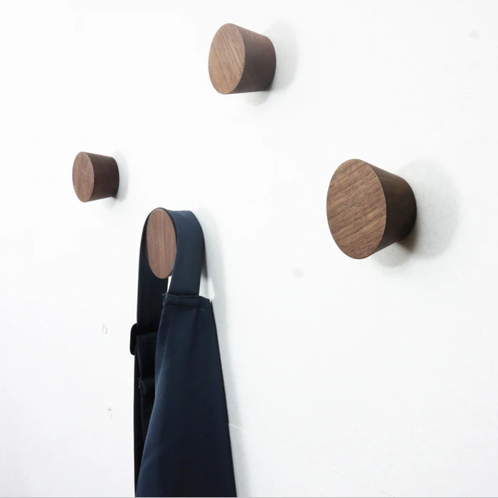 

collalily Nordic Wooden wood Modern Design Wall clothes Robe Hook Coat Racks for corridor Hook Rails Decor Japanese American