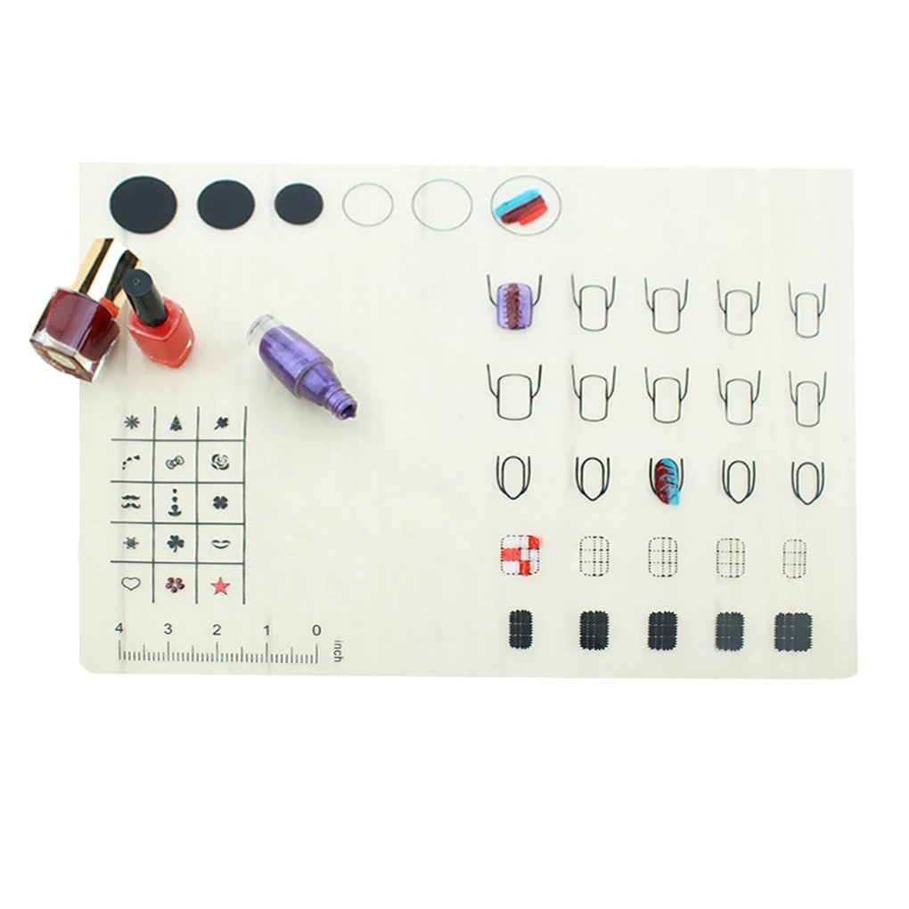 Лидер продаж 1 шт лак для ногтей коврик для раскраски ногтей Мрамор Maker силиконовый чехол дисплей передачи крышка инструменты для палитры