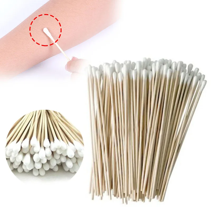 100pcs  Women Makeup Cotton Swabs Cotton Buds Make Up Wood Sticks Nose Ears Cleaning Microbrush Cosmetics Health Care